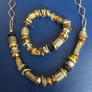 *Multi metal necklace & bracelet